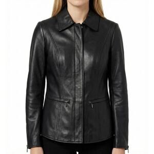 Bradley Bayou XS Black Genuine Leather Jacket  Moto Style NWT